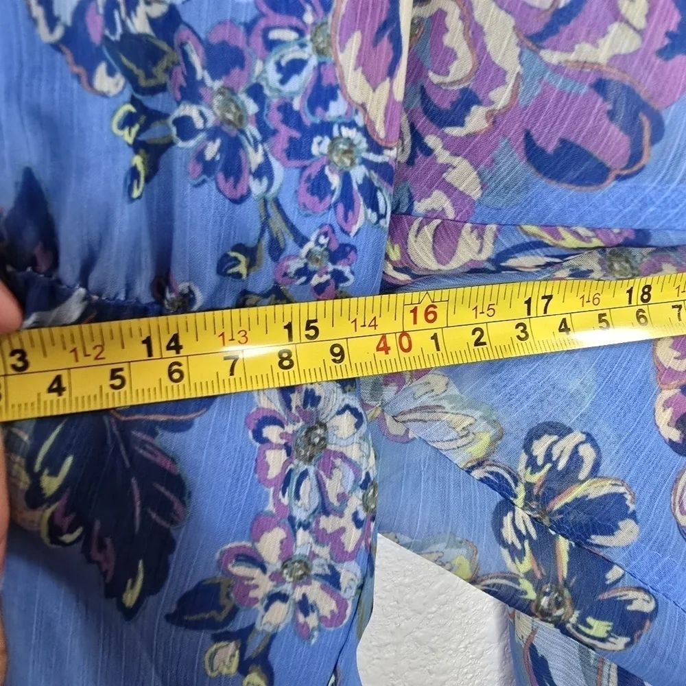 Steve Madden Sol Floral Print V Neck Long Sleeve Maxi Dress Size: S